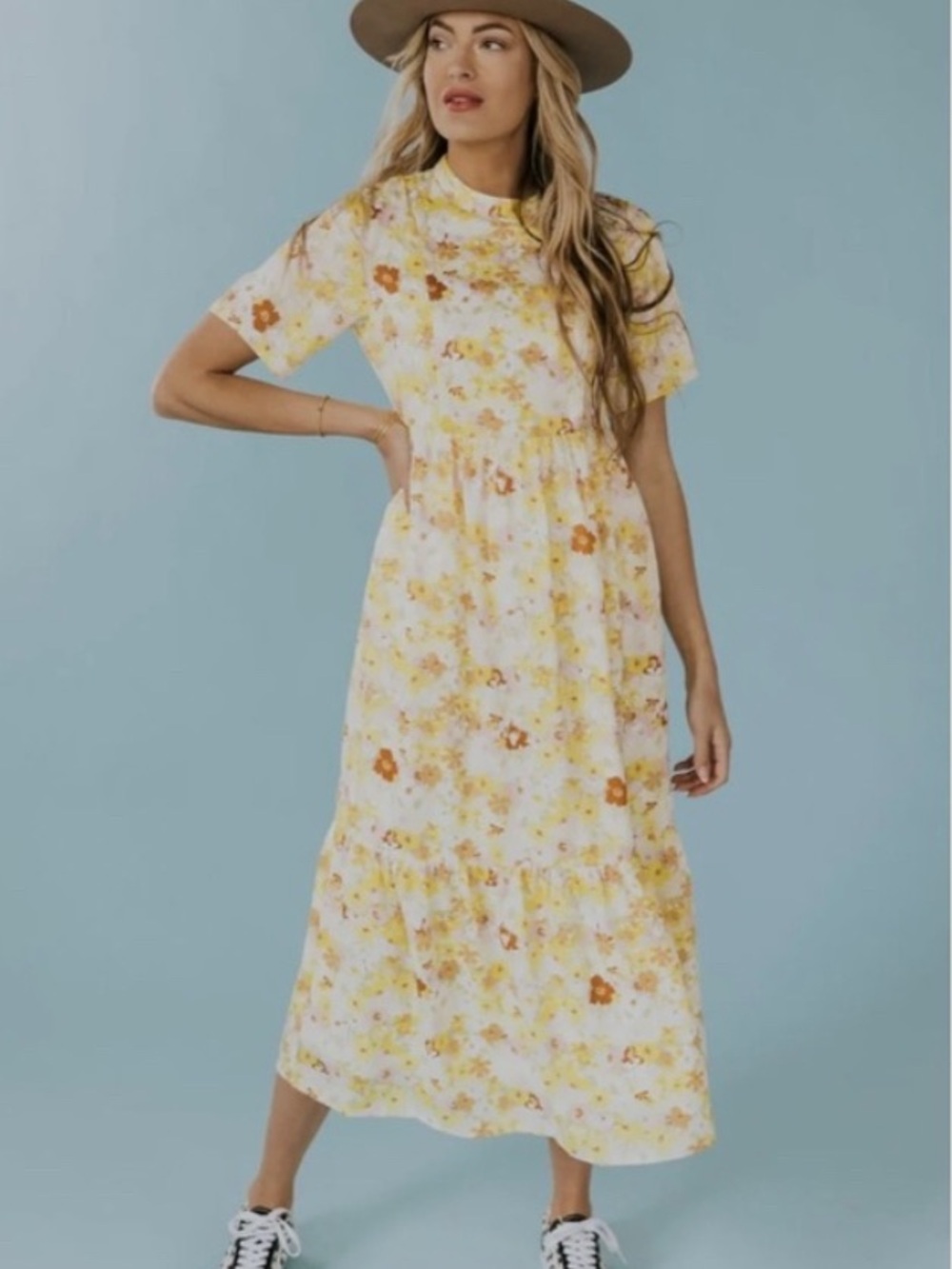 Roolee MOM Cameranesi Floral Tiered Midi Nursing Dress